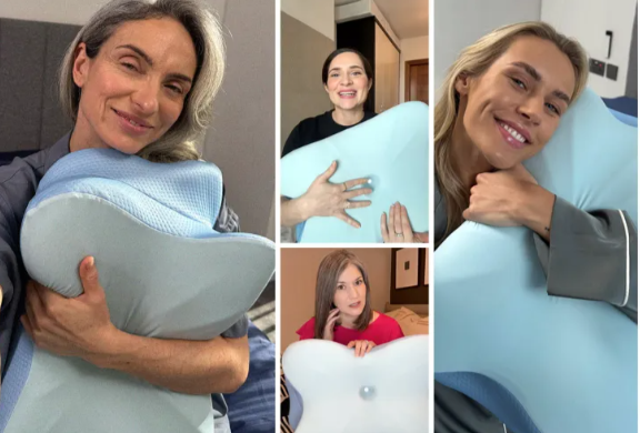 Customers holding Derila Ergo pillows